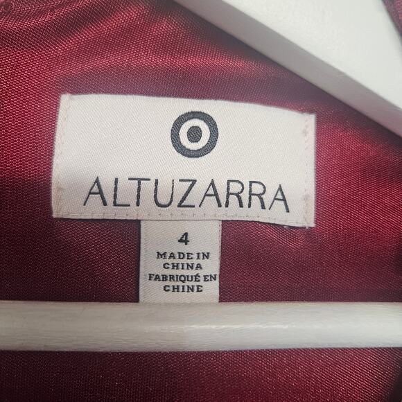 Altuzarra for Target Dress Maroon Red Satin Wrap Dress - Picture 3 of 11